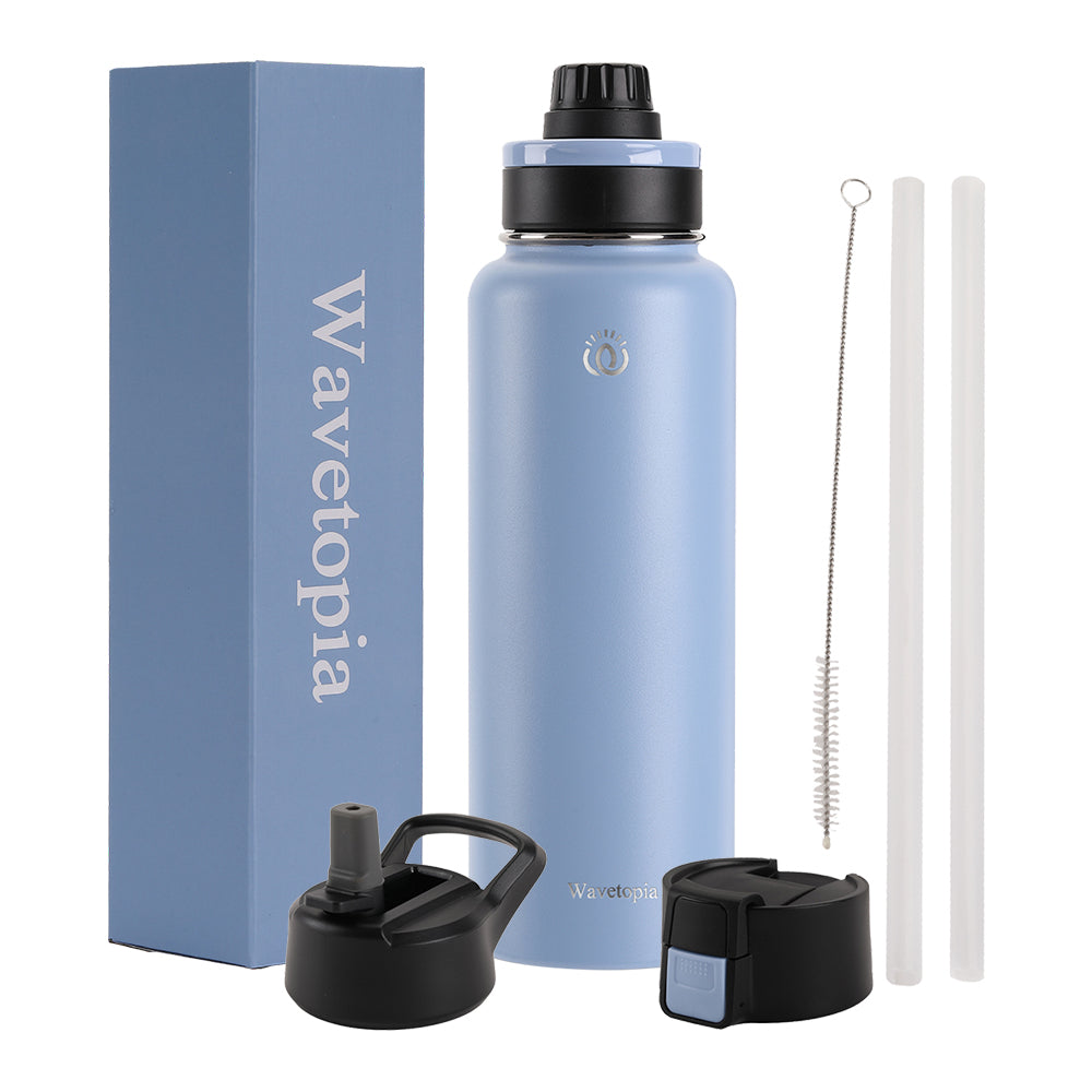 LFRNZS 2-Pack Small Water Bottles - 13oz (380ml) BPA-Free Plastic, Wide Mouth, With Carrying Loop (Pink & Turquoise)