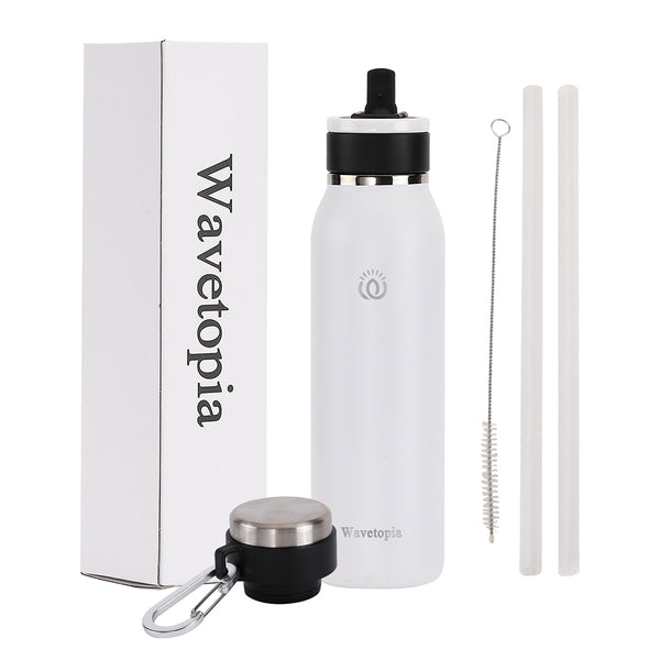 Narrow Mouth Sports Water Bottle - White